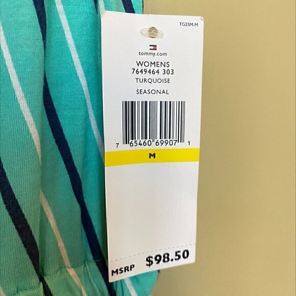 NWT Tommy Hilfiger Maxi Stripe Nautical Sleeveless Elastic Drawstring Dress - Picture 6 of 8